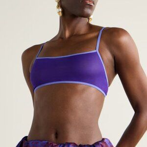 Dries Van Noten Cutie‎ Fitted Sheer Mesh Bra Top Purple Blue XS